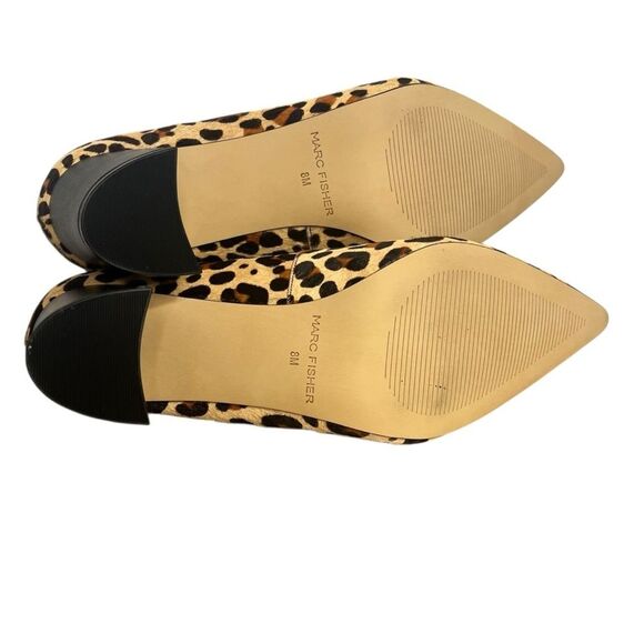 Marc Fisher Caitlin Leopard Calf Hair Pumps Heels Womens 8M Pointed Toe Shoes - Picture 9 of 9